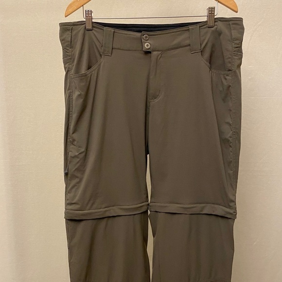 Columbia Sz 16 Convertible Zip Pants Olive Green Stretch Mid Rise Hiking Fishing - Picture 4 of 15